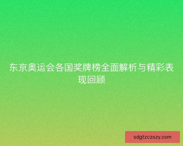 东京奥运会各国奖牌榜全面解析与精彩表现回顾