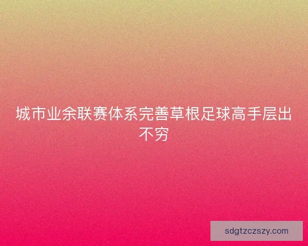 城市业余联赛体系完善草根足球高手层出不穷